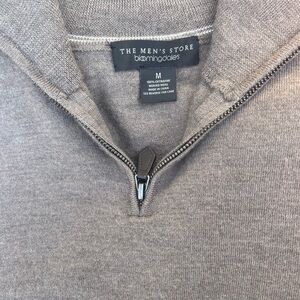 Bloomingdale's Men's Taupe Zip-Up Sweater